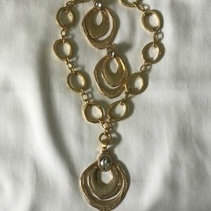 Goldtone Necklace with Matching Earrings